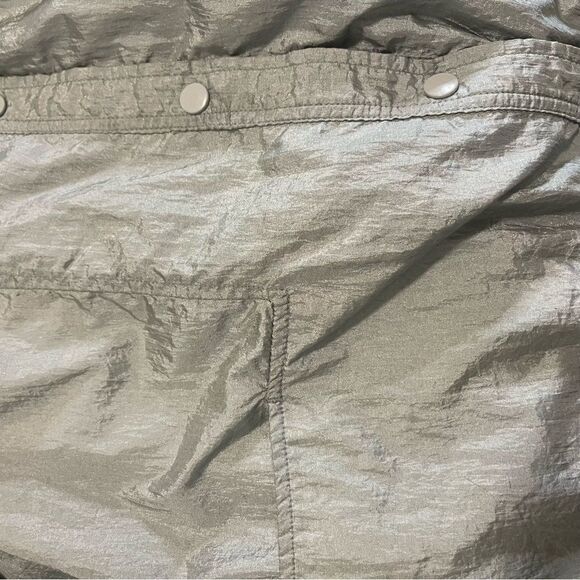 Vintage 80s Lightweight Jacket Shimmer Silver Tudor Court Mid Length Size Medium - Picture 11 of 11